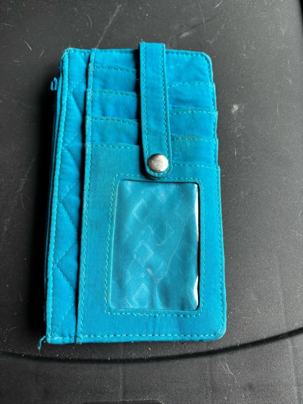 Vera Bradley Turquoise Quilted Phone Wallet Case with ID Window
